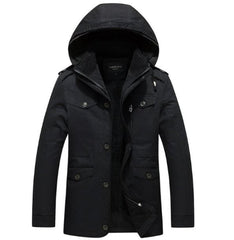 Mens Hooded Military Style Coat - Horizon Bliss