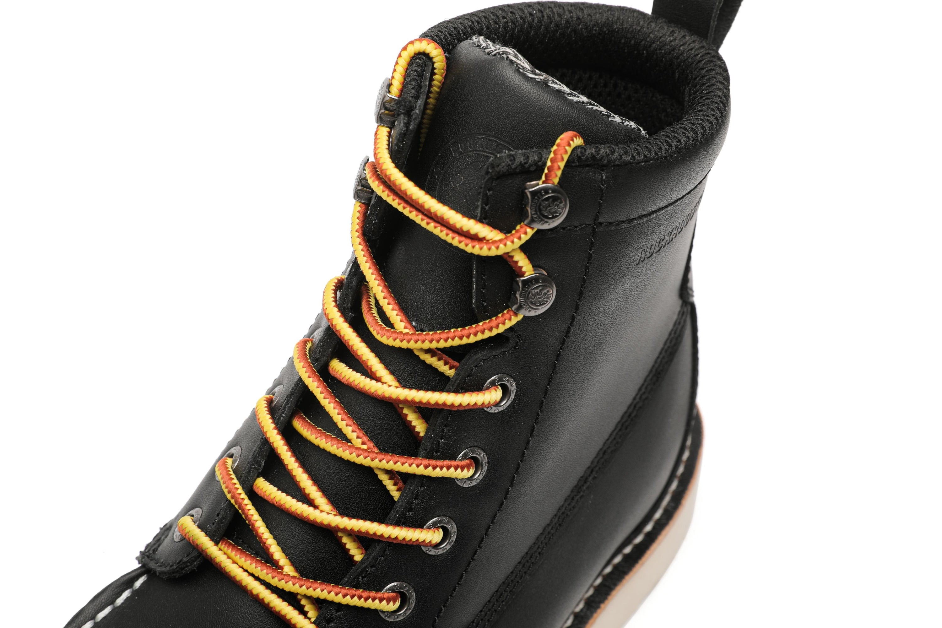 ROCKROOSTER Trinidad Men's 6 inch Black Steel Toe Wedge Work Boots - Horizon Bliss