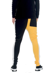 SLICE TRACK PANTS- BK/YELLOW - Horizon Bliss