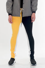 SLICE TRACK PANTS- BK/YELLOW - Horizon Bliss